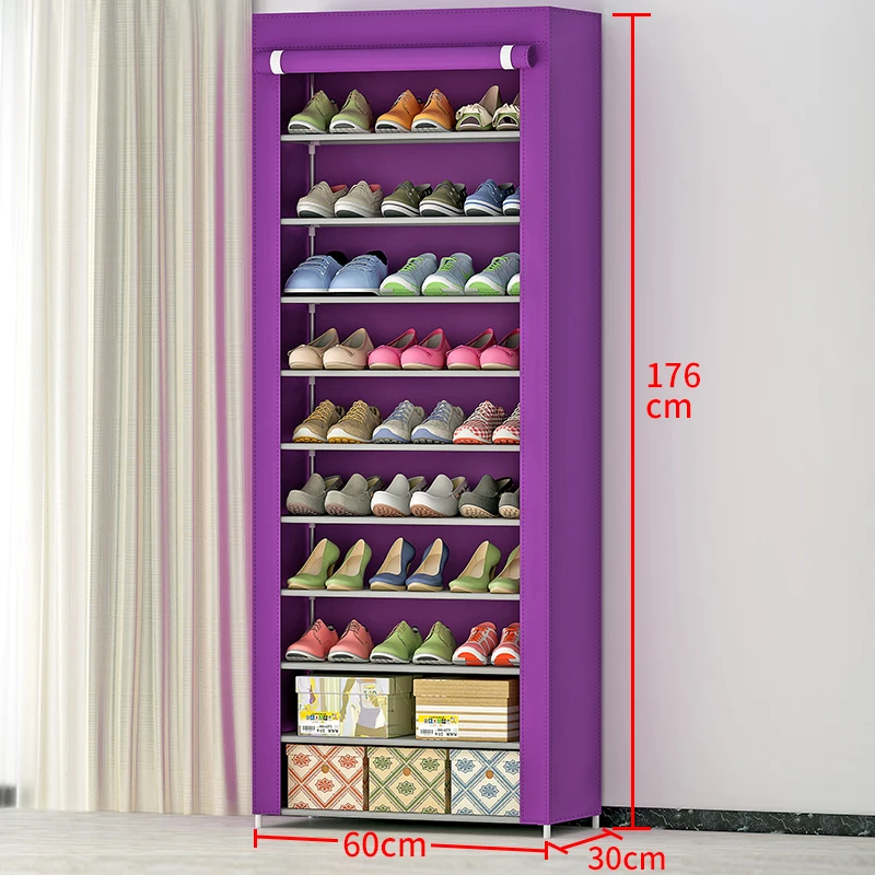 Customized 10-layer floor-standing non-woven shoe cabinet multi-purpose shoe storage rack cheap fabric shoe rack home