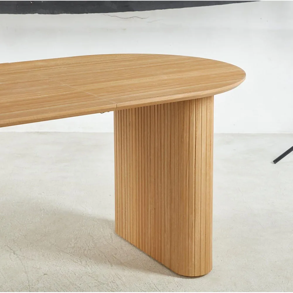 Modern Kitchen Oval Dining Table for 4-6 Extendable with Removable Leaves Space Saving  for Dining Room details