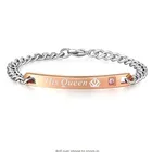 For 2Pcs/Set Unique Gift For Lover His Queen Her King Couple Bracelets For Women Men Jewelry