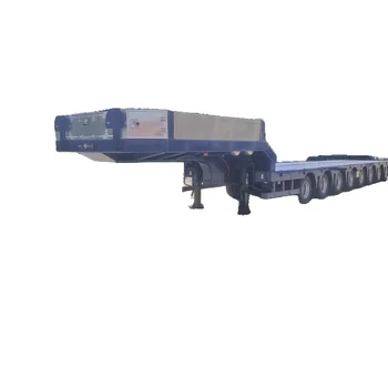 11 Axles 30T 60T Steel Low Bed Semi-Trailer Flatbed Semi Trailer for Truck Use