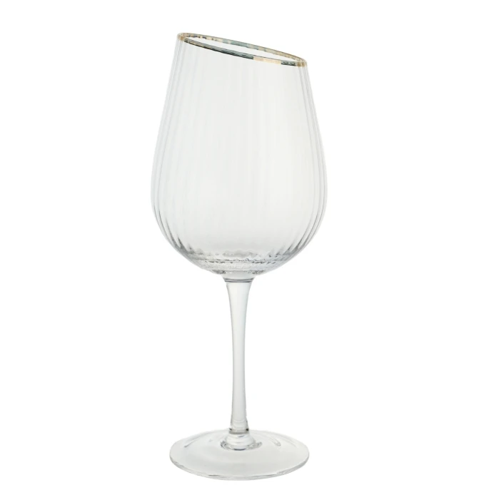 Custom Gold Rimmed Wine Glasses Various Logo and Color Available Classic Design Style Multi-Color Glass