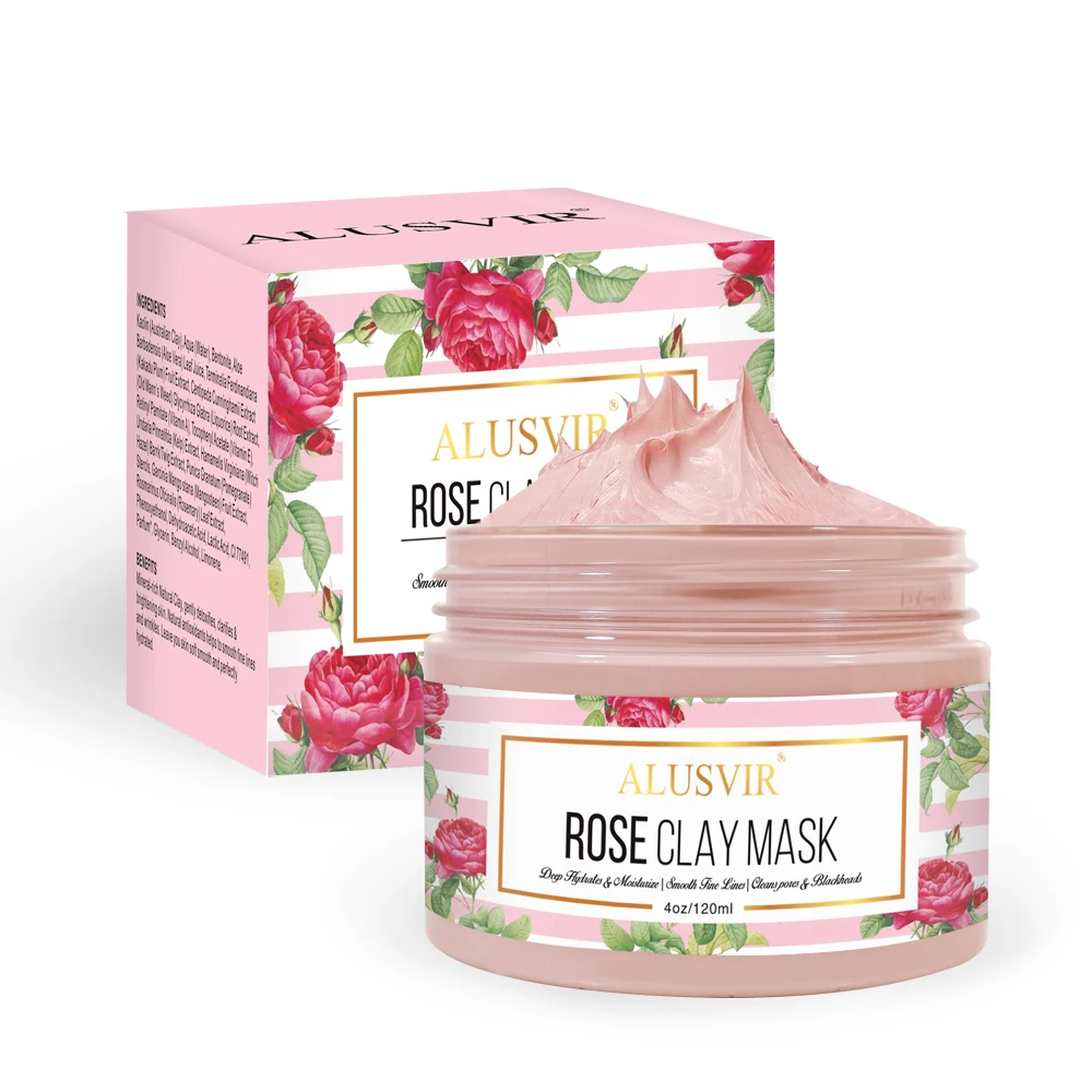 Private Label Beauty Facial Mask Natural Skin Products Face Care Cleansing Rose Pink Clay Face Mask Facemask