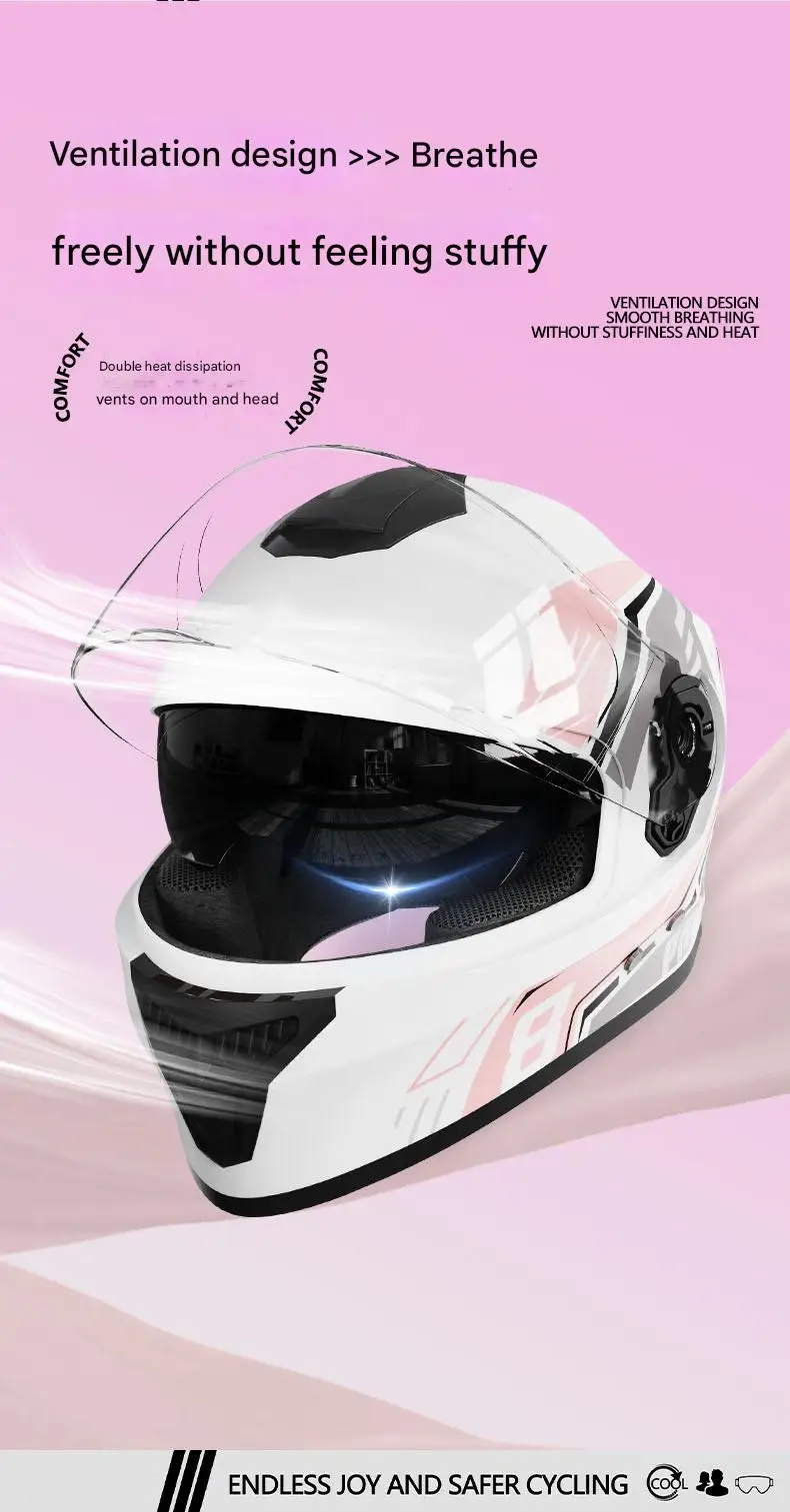DOT Approved Speed Electric Motorcycle Full Face Helmet ABS Material Double Visor One Size Fits All for Men Women All Seasons