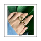 Ring Gold For Woman Wholesale New Fashion Open Irregular Ring 925 Silver Plated 18K Gold Ring For Woman