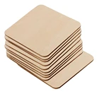Wood Wood Multi Size Unfinished Wood Square Diy Craft Blank Wood Squares Wedding Decor Party Supplies