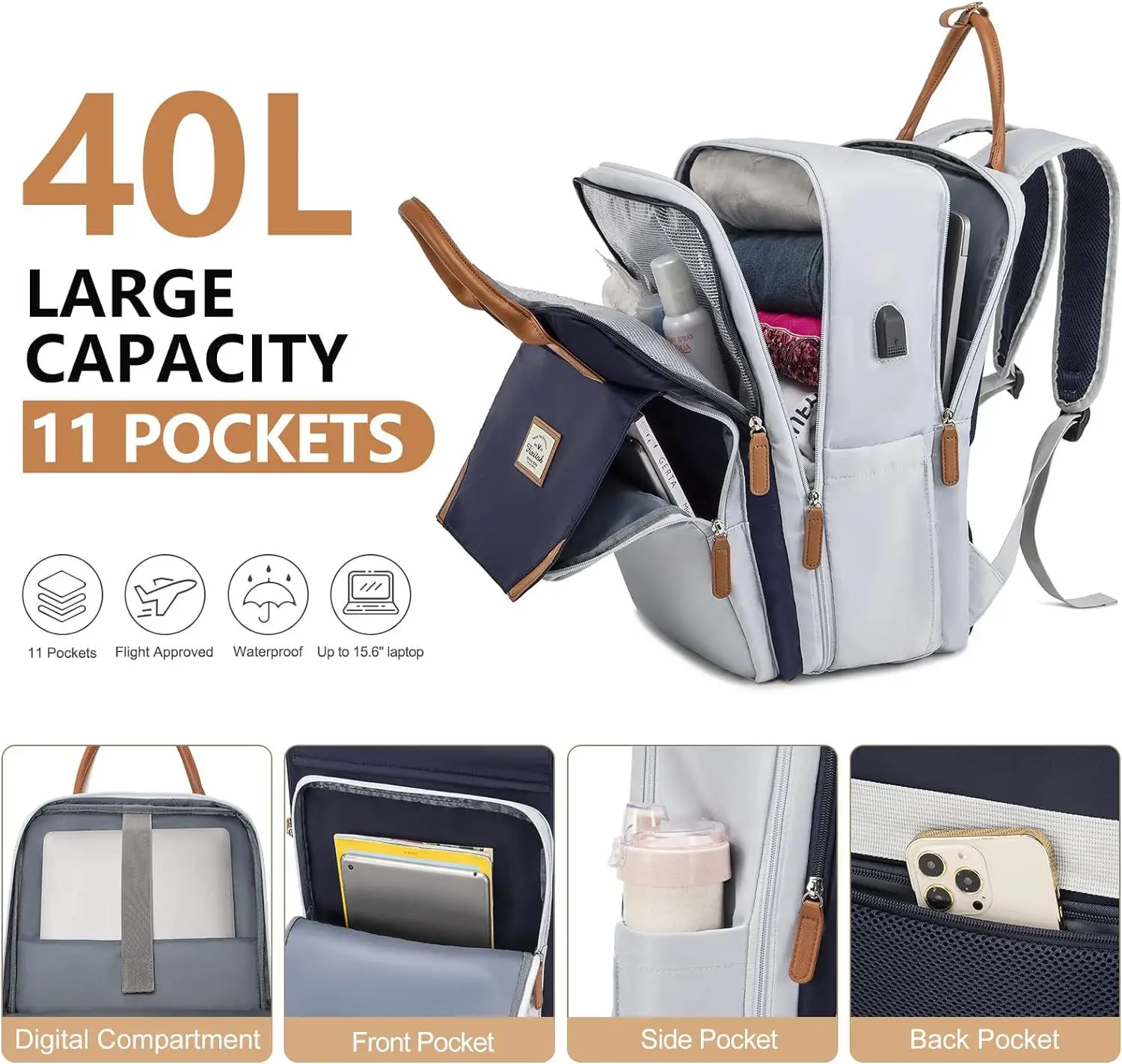 Backpack student schoolbag travel luggage bag can be used for a multi-purpose computer fashion convenient