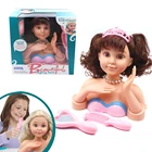 Doll Fashion Long Hair Styling Head Doll For Girls Pretend Play Princess Dress Up Half Body Doll Set