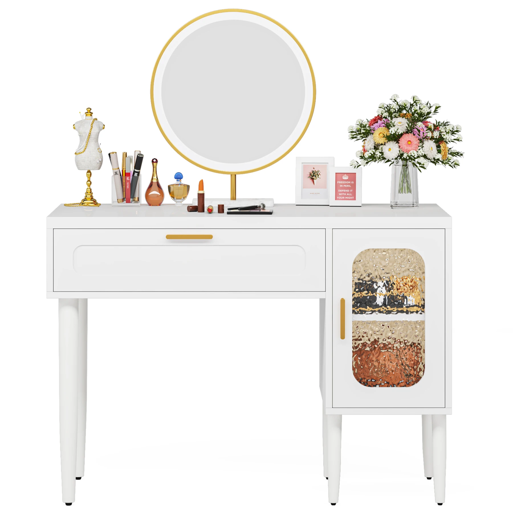 White Nice Design Modern Vanity Desk Dressing Table Make Up Vanity Desk For Makeup