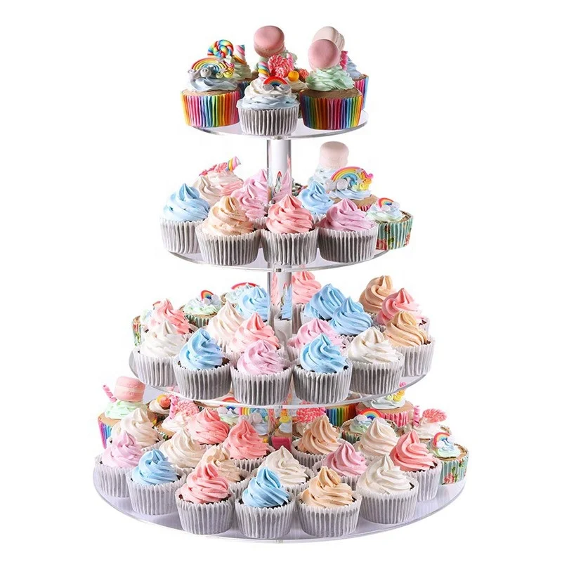 Large 4 5 6 7 8 Tier  Acrylic Glass Round Cupcake Stand Tower/ Cake Stand 