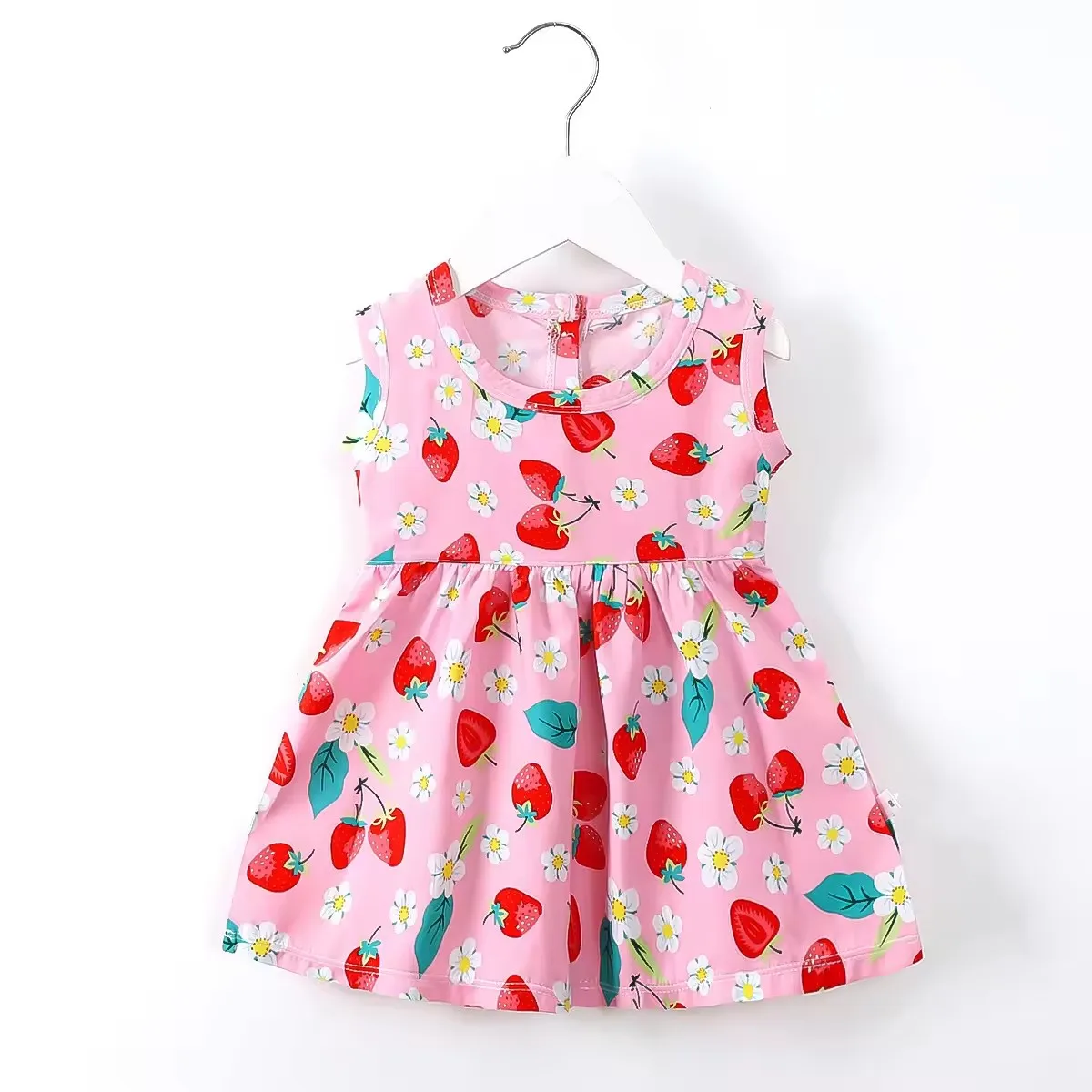 2024 Summer new girl cotton silk dress girl princess skirt Wholesale Summer Floral Print Baby Dress