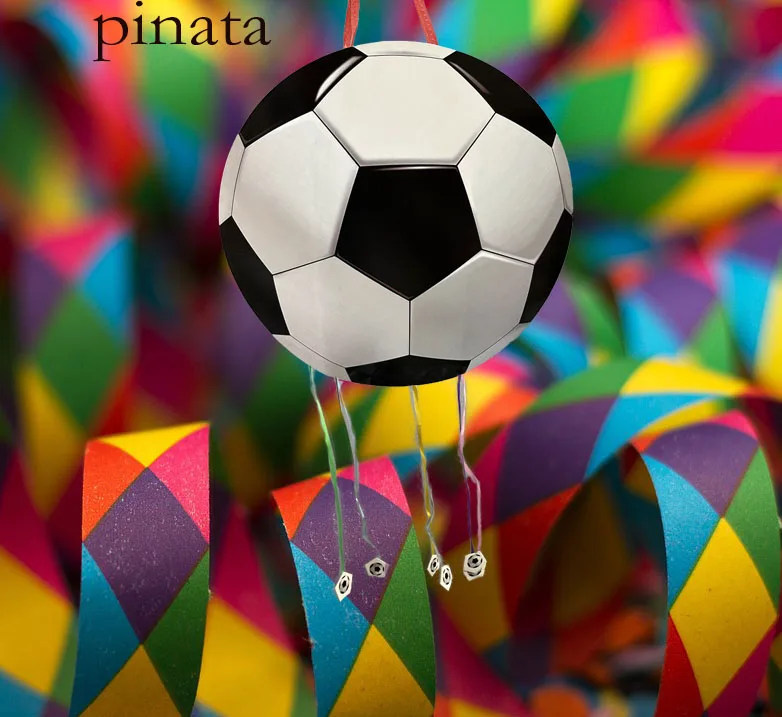 Football Pattern Pinata Celebrating For Party Game Disposable Soccer Elements Pinatas