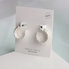 Silver Stud Trend Matte Silver Temperament Workplace Elite Silver C Type Ear Stud