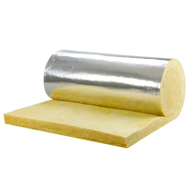 Wall Roof Thermal Insulation Glass Wool Blanket or Roll or Fiberglass Wool with aluminum foil