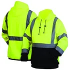 Jacket Green Safety Hoodie Hi Vis Man Knitted Jacket Safety Green Work Hoodie