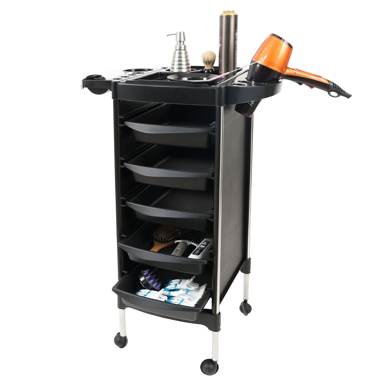 Wholesale OEM barber equipment Adjustable practical trolley for salon