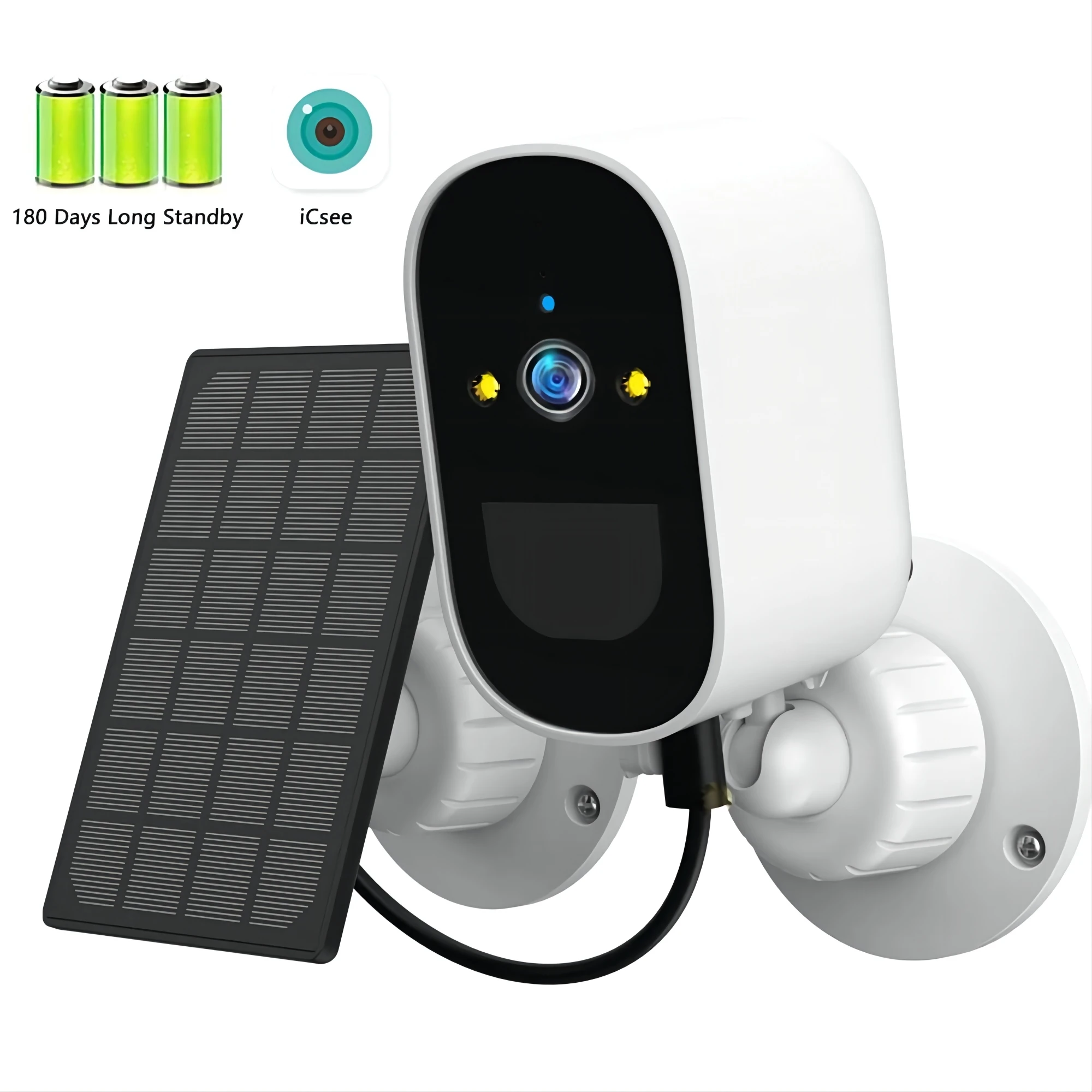 Icsee 1080P Wifi Solar PTZ Camera Wireless Solar CCTV Security Outdoor Battery Camera 6000mAh Rechargeable Surveillance Camera