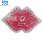Ice Cold Pack Gel Custom Crystal Beads Gel Pink Color Lip Shaped Reusable Ice Pack For Plastic Shape Cold Compress