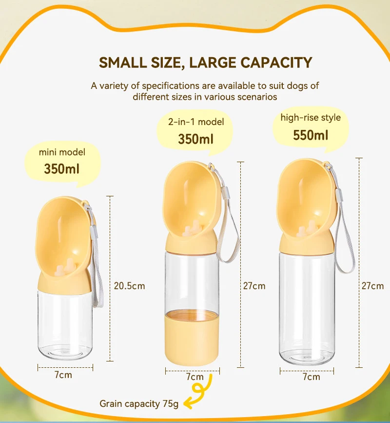 Hot 2in1 Portable Pet Water Bottle for Outdoor Use Convenient Food Water Feeder Ideal for Travel Walking Camping Pet Supplies manufacture