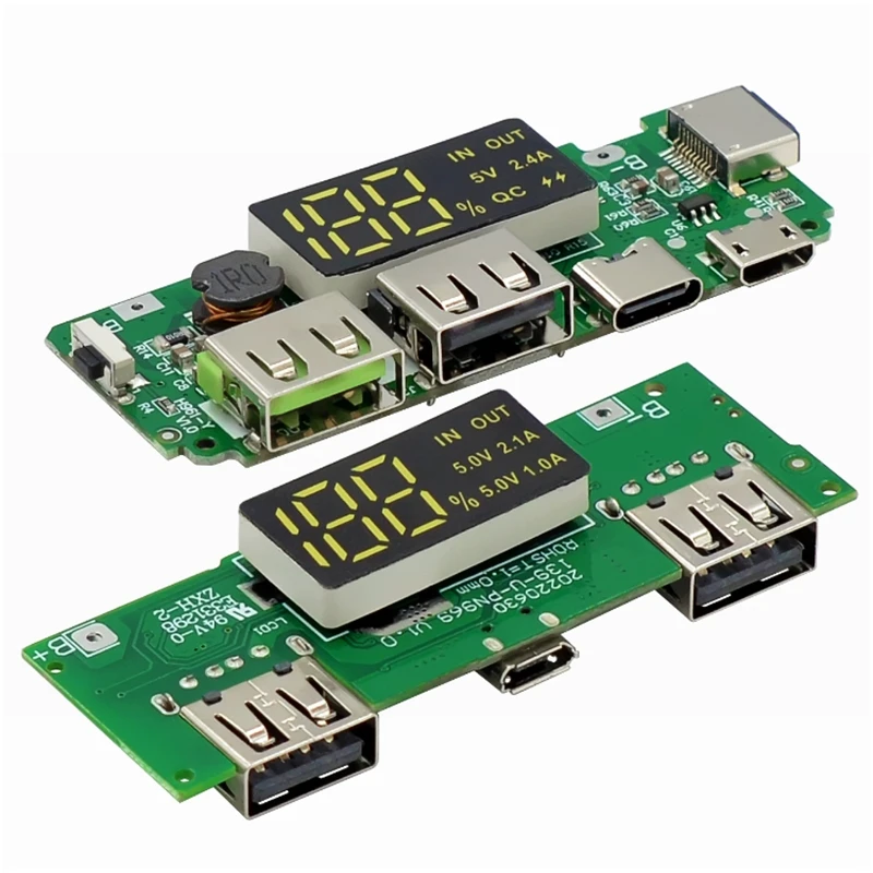 18650 Lithium Battery Digital Display Charging Module 5v 2.4a 2a Dual