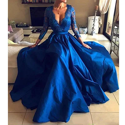 Cheap Royal Blue Evening Dress Lace ...