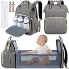Bag Crib Diaper Baby Bag Wholesale Expandable Mommy Backpack Tote Large Capacity Baby Nappy Diaper Bag With Crib