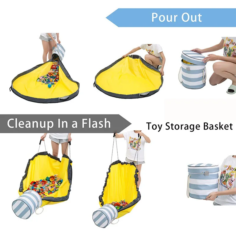FF354 Oxford Cloth Toy Storage Bin Basket Foldable Waterproof Large Play Mat Collapsible Toys Organizer