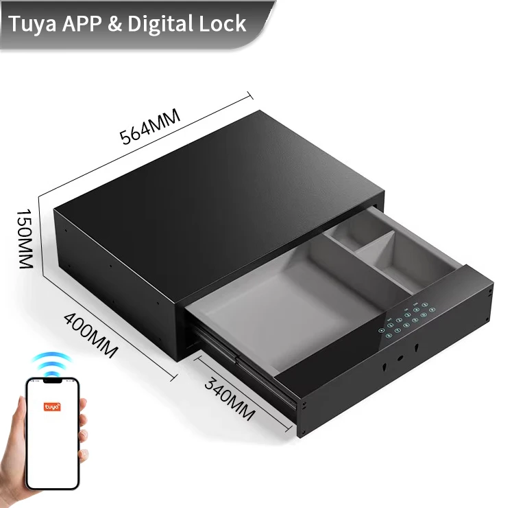 product ceqsafe smart wholesale custom hidden password drawer safe box modern for bedroom living room safe storage-4