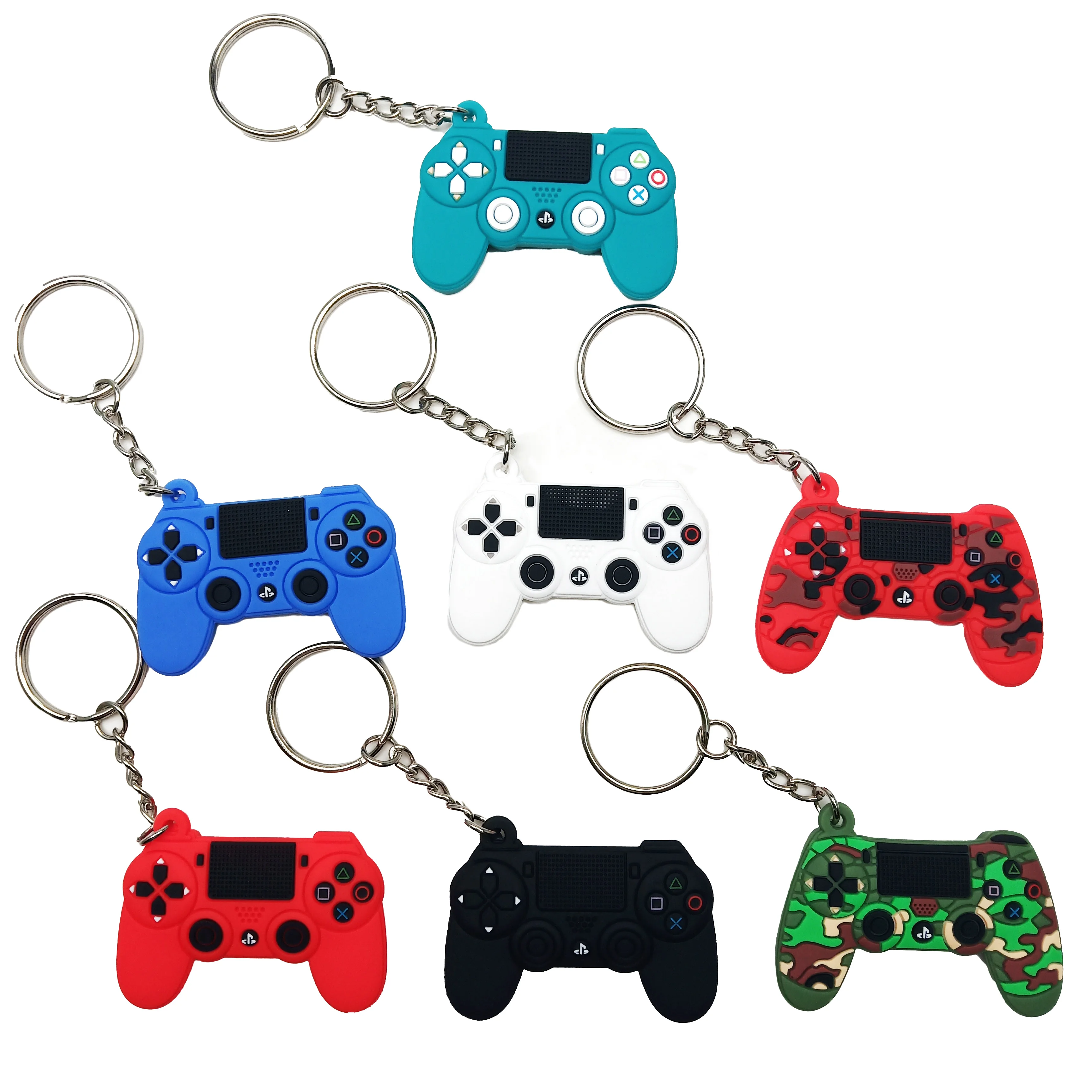 Rubber Game Controller Keyring Keychain PlayStation Green Camo 