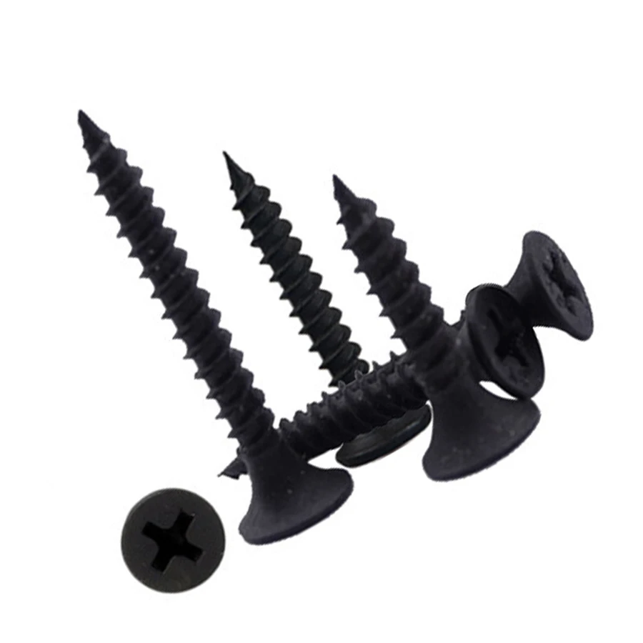 Flat Head Self Tapping Hard Black Cross Ash Phosphorus Drywall Screw