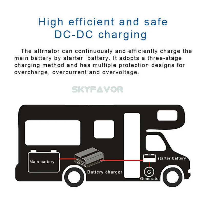 Automatic DC to DC battery charger 24V to 12V or 12V to 24V Flooded Gel AGM and Lithium lifepo4 smart on-board battery charger