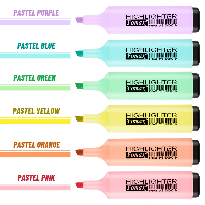 批发可定制高品质荧光粉彩荧光笔记号笔学生儿童文具用荧光笔