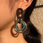 Color Hoop Earrings Earrings Colorful Hoop Earings Hit Color Multi-ring Buckle Hoop Earrings For Women
