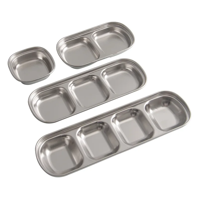 Customized Eco-Friendly Stainless Steel Square Korean Dipping Dish BBQ Hot Pot Meat Home Use Minimalist Design Sauce 100pcs supplier