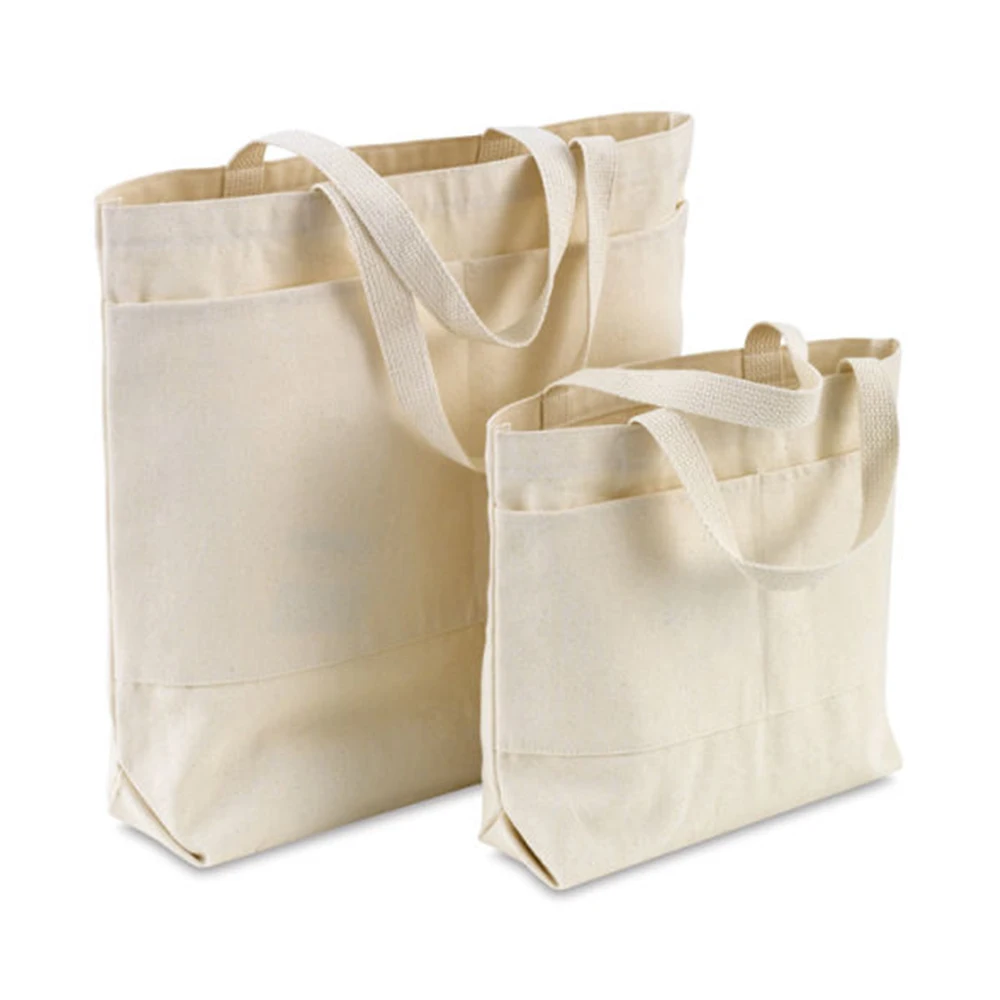 Printable Logo Cotton Canvas Tote Bag Customizable Logo Extra Large Tote Bag for Shopping
