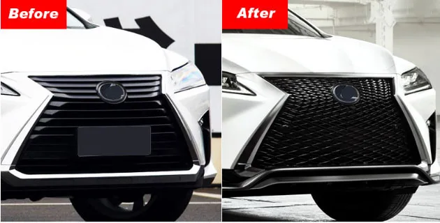 gaminys saivis priekinių apatinių grotelių liejimas satino chromo plastikas be f sportinių grotelių lexus rx200t rx450h 2016 2019-36