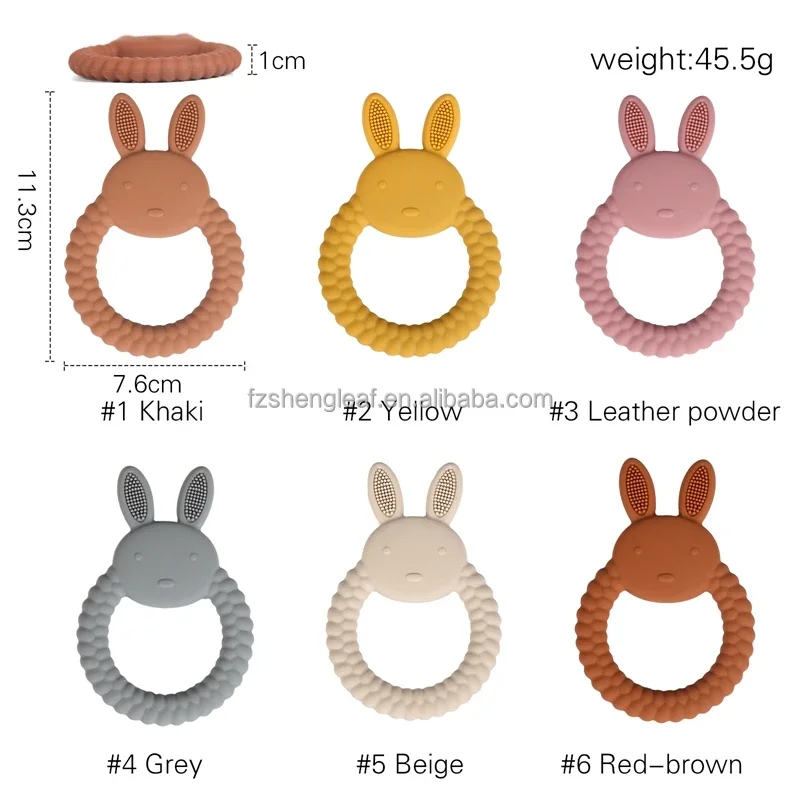 product unisex newborn baby accessories food grade silicone teether pacifier ring bpa free rattles bracelet cartoon teething toys-7
