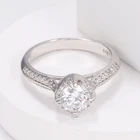 Ring Gemstone Rings Factory Wholesale 925 Silver Jewelry Women Designers Wedding Ring White Gemstone Eternity Lovely Ring