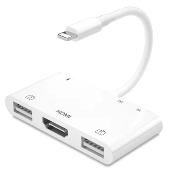 Lighting USB OTG Card Reader Connector HDMI-compatible Digital AV Adapter for Apple iPad iPhone