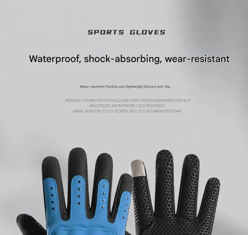 Men's Full-Finger Anti-Slip Outdoor Riding Gloves Autumn Winter Knight Racing Electric Car Off-Road Motorcycle Accessories