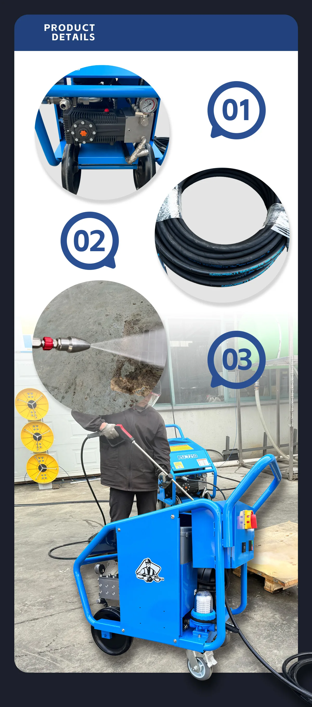 60hz hot selling rate cleaning machine heavy duty ship deck electric pressure washer-8