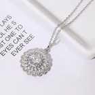 Zircon Pendant FFT Luxury Moissanite Zircon Pendant Silver Sun Flower Necklace 925 Sterling Jewelry