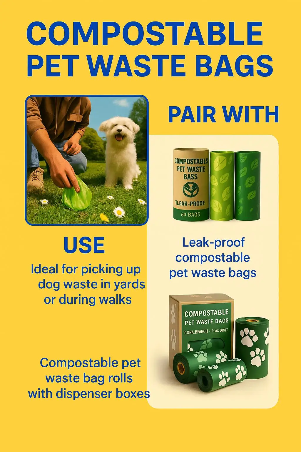Eco-friendly Compostable Poop Bags on a Roll for Dogs Biodegradable Dog Poop Bag - detail 9