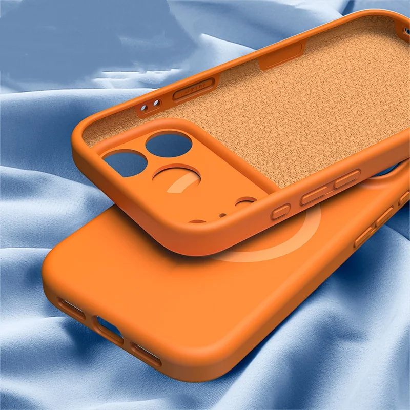 product luxury waterproof liquid silicone phone case with pop up animation solid color magnetic phone case for iphone 17 16 pro max-5