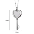 Heart Heart Zinc Alloy DIY Photo Necklace Sublimation Heart Key Necklace For Couple