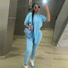 AOMEI High Quality Irregular Crop Top Hooded 2 Piece Sets Women Casual Sports Wear Pants 2 Piece Set Clothing