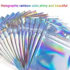 Zip Bags For Rainbow Resealable Aluminum Foil Mylar Parcel Logo Holographic Zip Lock Plastic Eye Lashs Bags For Makeup