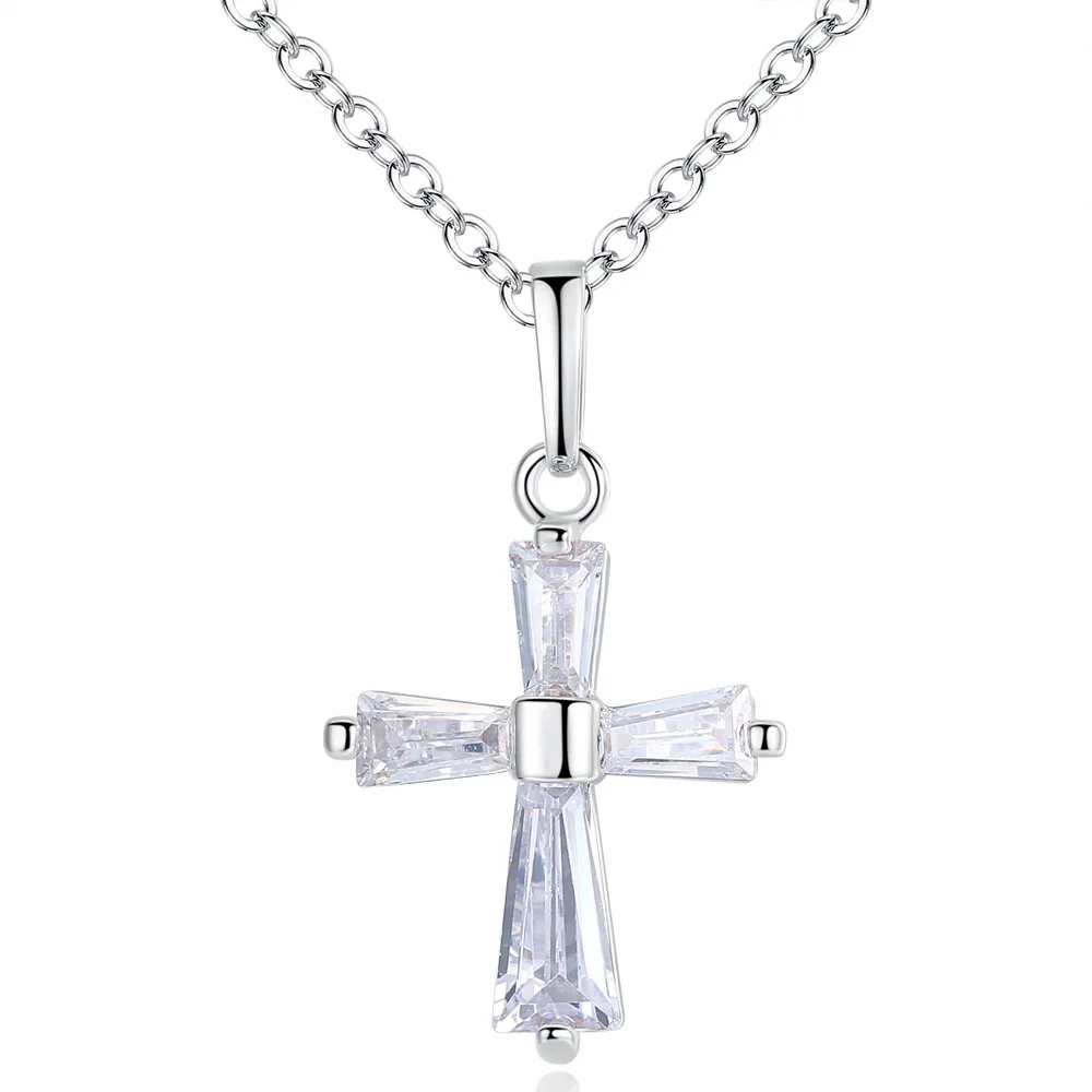 Fashion flash diamond cross pendant necklace female short clavicle chain minimalist jewelry