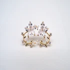 Earrings Earrings Factory Wholesale Classic Diamond Flower Fashion Gold Lady Versatile Earrings