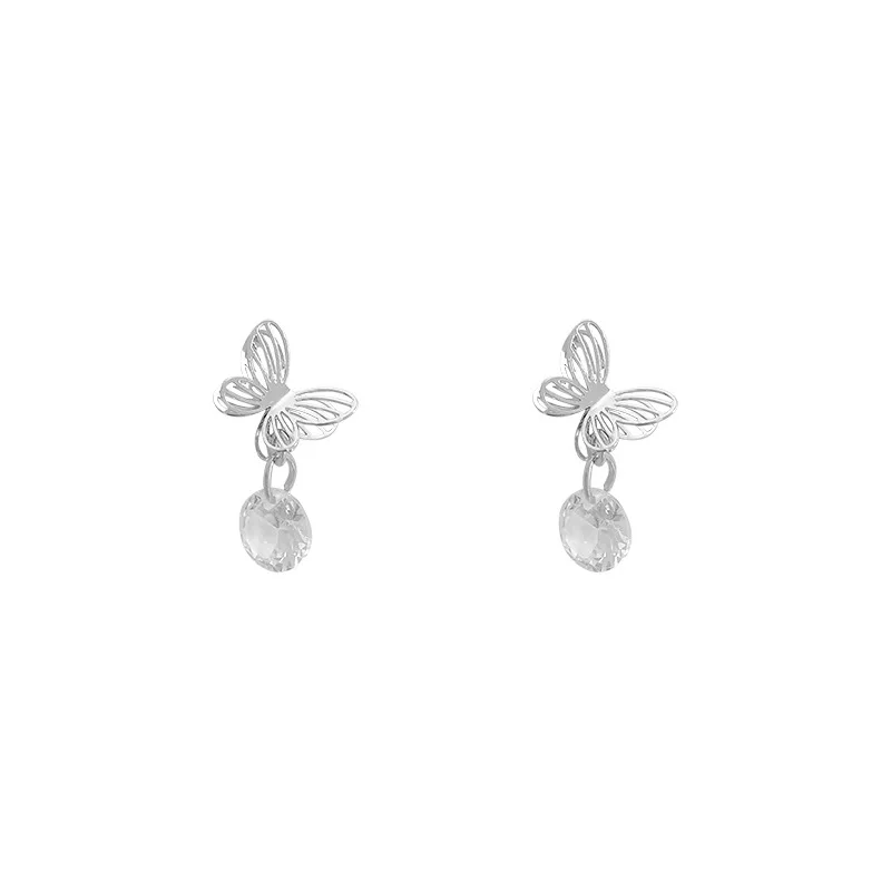 exquisite Butterfly zircon earrings female temperament sense of luxury personality ear studs