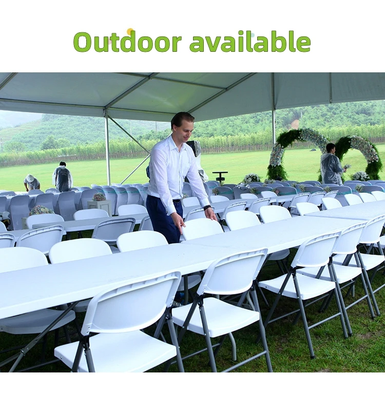 6ft Garden Event Travel Dining Comfort Hotel Events Outdoor Rectangular Folding In Half Tables 180